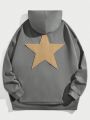 SHEIN Extended Sizes Men'S Plus Size Hoodie With Star Applique