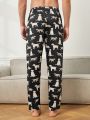 Men's Animal Print Lounge Pants, Home Wear Bottoms