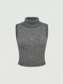 Gray Turtleneck Sweater Vest