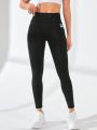 High Waist Side Stripe Workout Leggings With Pockets