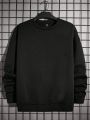 SHEIN Extended Sizes Men Plus Sun & Figure Graphic Drop Shoulder Sweatshirt