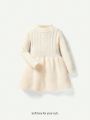 Cozy Cub Baby Girl Solid Mock Neck Sweater Dress