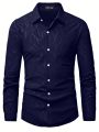 Manfinity LEGND Men's Turn-down Collar Long Sleeve Shirt