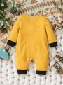 Newborn Color Block Button Closure Bodysuit Pants