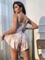 Floral Cut Out Front Cami Sleep Romper