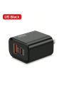 1pc 55w Black Us Plug Usb C Charger, With Pd Fast Charging And Qc 3.0 Power Adapter, Compatible With Iphone, Xiaomi, , Wall Charger, Type-c Model Mobile Charger Compatible With Travel