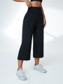 Wide Waistband Capris Sports Pants