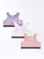 Girls (large) 3 Pieces Letter Printed Underwear