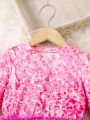 SHEIN Kids CHARMNG Toddler Girls' Sweet And Romantic Sparkly 2-piece Clothing Set