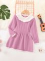 Baby Girls' Long Sleeve Cute Doll Collar Sweater Dress, Fall/winter