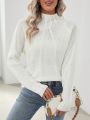 Solid Color Turtleneck Drop Shoulder Sleeve Sweater