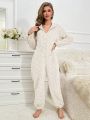 Women's Hooded Jumpsuit With Collar For Leisure At Home