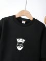 Toddler Boys' Letter Printed Long Sleeve Sweatshirt And Sweatpants Set