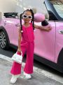 SHEIN Kids FANZEY Toddler Girls' Asymmetric Hem Tank Top And Long Pants Set