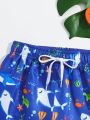 Boys' Cartoon Printed Swim Trunks