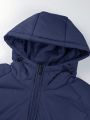 Manfinity Homme Men's Blue Hooded Padded Jacket