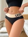 Letter Graphic Colorblock Panty