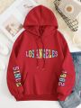 Regular Fit Hooded Sweatshirt With Letter Print