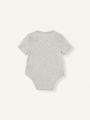 Cozy Cub Newborn Baby Boy Fun Animal Pattern Round Neck Short Sleeve Overlapping 2pcs/Set