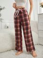 Ladies' Plaid Tie Waist Sleepwear Bottoms