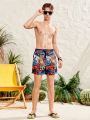 SHEIN Teenage Boys' Casual Graffiti And Digital Print Swim Shorts