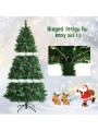 Costway 6ft Pre-lit Hinged Artificial Christmas Tree w/ Pine Cones & Red Berries