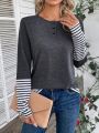 Women'S Round Neck Striped Long Sleeve T-Shirt