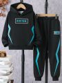 Teenage Boys' Hooded Sweatshirt And Sweatpants Tracksuit