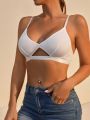 SHEIN Solid Cut Out Front Bra