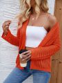 Women's Solid Color Mesh Knitted Cardigan