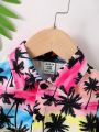 Baby Boy Coconut Tree Print Shirt & Shorts Without Tee