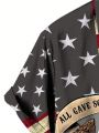 Men'S American Flag Print Short Sleeve Shirt