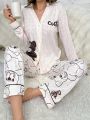 Cute Bear Print Pajama Set