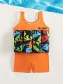 Baby Boy Dinosaur Print Float One Piece Swimsuit