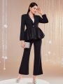 SHEIN Modely Ladies' Single-Colored Suit Set