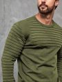 Extended Sizes Men'S Plus Size Solid Color Sweater With Round Neckline