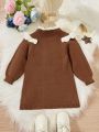 Infant Girls' Fashionable White Lace Knit Sweater Dress