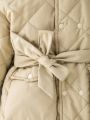 Baby Girl Dual Pocket Belted Quilted Coat