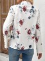 EMERY ROSE Women's Floral Print Casual Shirt