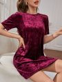 Solid Velvet Lounge Dress