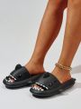 Fashionable And Creative Shark Shaped Thick-soled One-piece Plastic Slippers