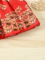 Baby Girls' Lovely And Romantic Red Skirt With Bear Print For Spring/Summer