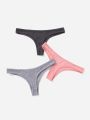 3pack Solid Thong Set