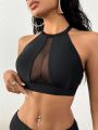 SHEIN Swim SXY Women's Mesh Splice Swimsuit Top