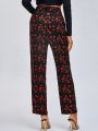 Anke Wonder Allover Cherry Print Straight Leg Pants