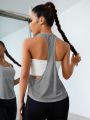 Solid Racer Back Sports Tank Top