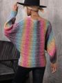 Women's Gradient Batwing Sleeve Sweater