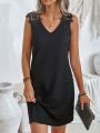 Women's V-Neck Sleeveless Vest Dress