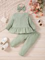 Baby Girls' Fashionable Casual Art Design Comfortable And Lovely Top And Pants Set