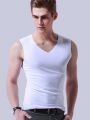 Men's Ice Silk Vest Sleeveless Undershirt Solid Color Seamless Tank Top